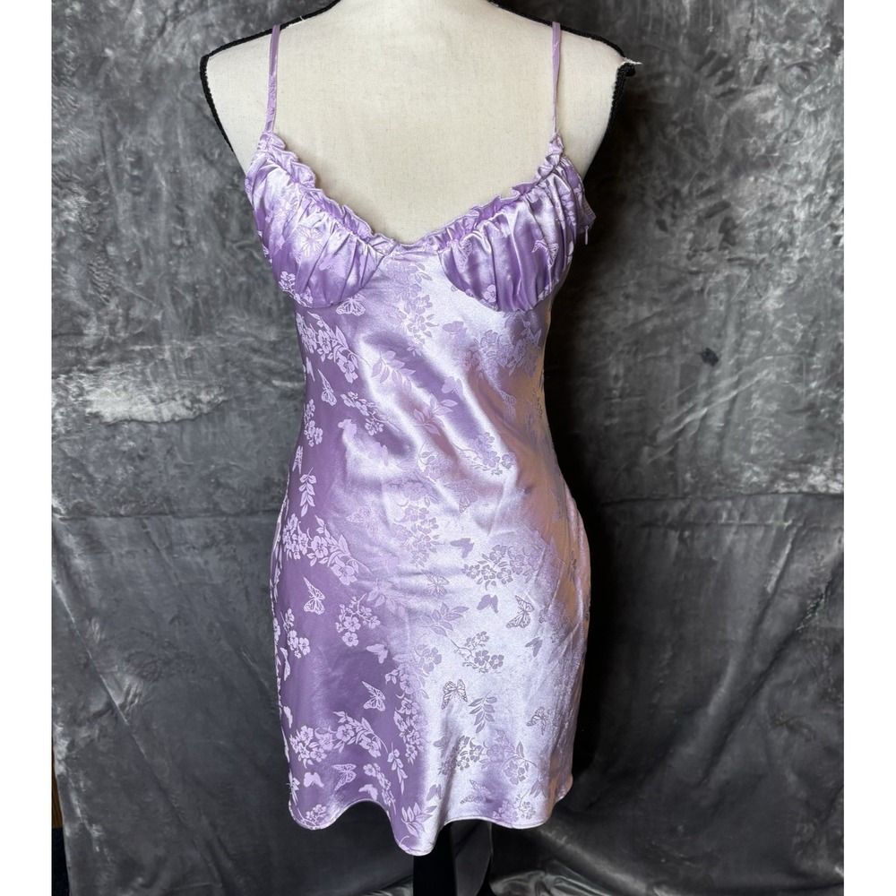 LA Hearts Dress Size Small Lilac Baby Doll Spaghetti Strap Y2K Mini Side Zip - Picture 3 of 16